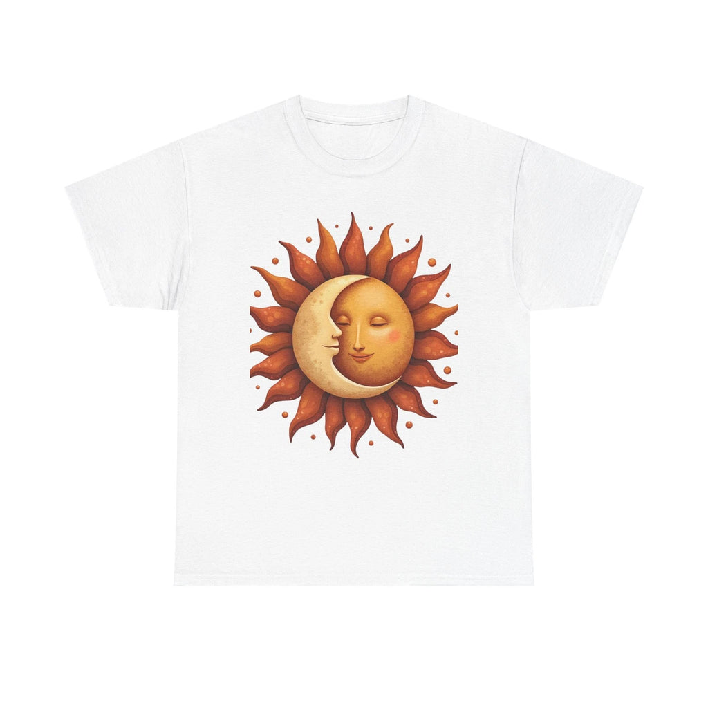 Boho Sun and Moon Unisex Heavy Cotton Tee