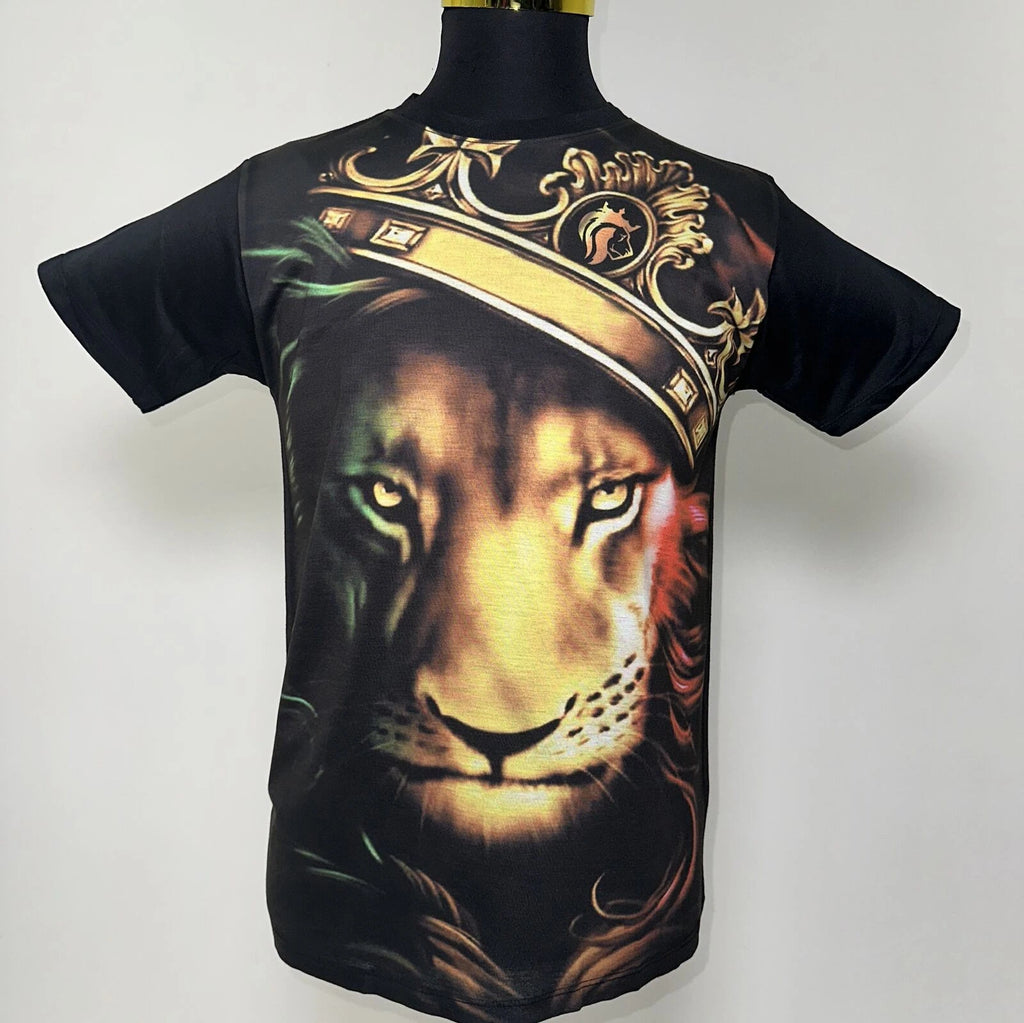 King Leo the Lion T-Shirt Hip Hop Urban Fashion Street Wear Black Size: M/L/XL/2