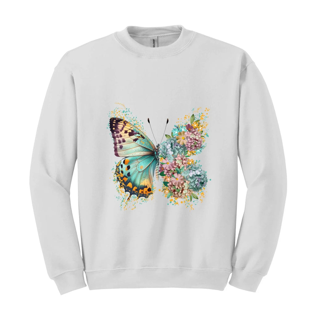 Floral Butterfly Sweatshirt, Hippie Butterfly Sweater, Butterfly Shirt, Butterfl