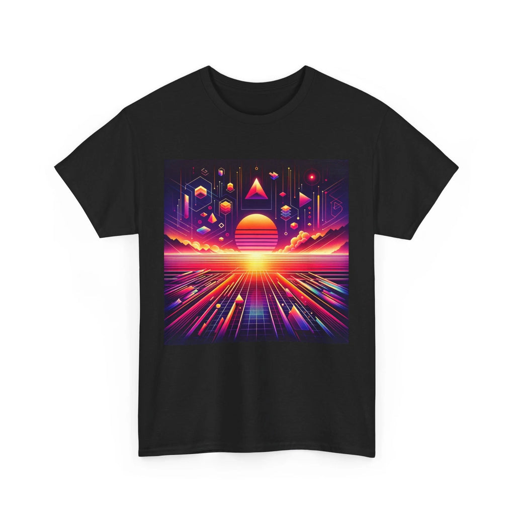 Unisex Adult T Shirt Vintage Style Synthwave Sunset Neon Retro Vaporwave Street