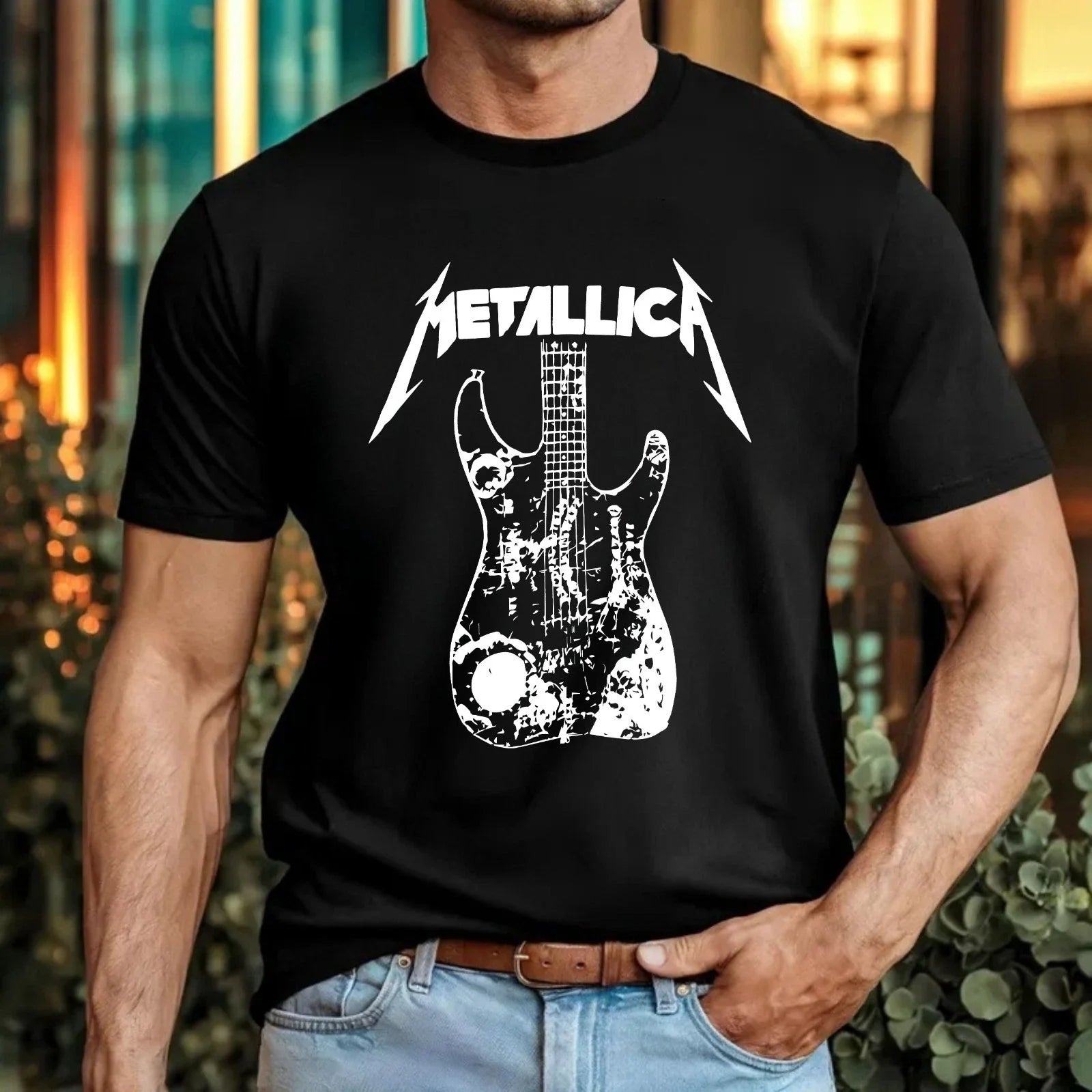 Metallica UK Tour 2026 T-Shirt Heavy Metal Band Music Fans Electric Guitar Top