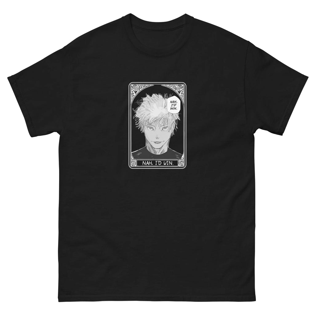 nah i'd win gojo unisex jujutsu kaisen jjk tarot card anime manga tee t-shirt