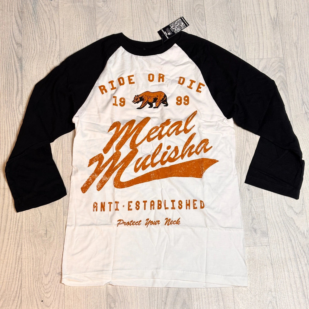 Metal Mulisha T-Shirt Neck Raglan Shirt Long Sleeve 3/4 Men Men