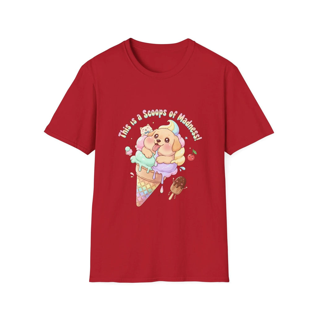 Cute Puppy Ice Cream Cone T-Shirt| Cute Chaos Humor Kawaii Animal Dessert Design