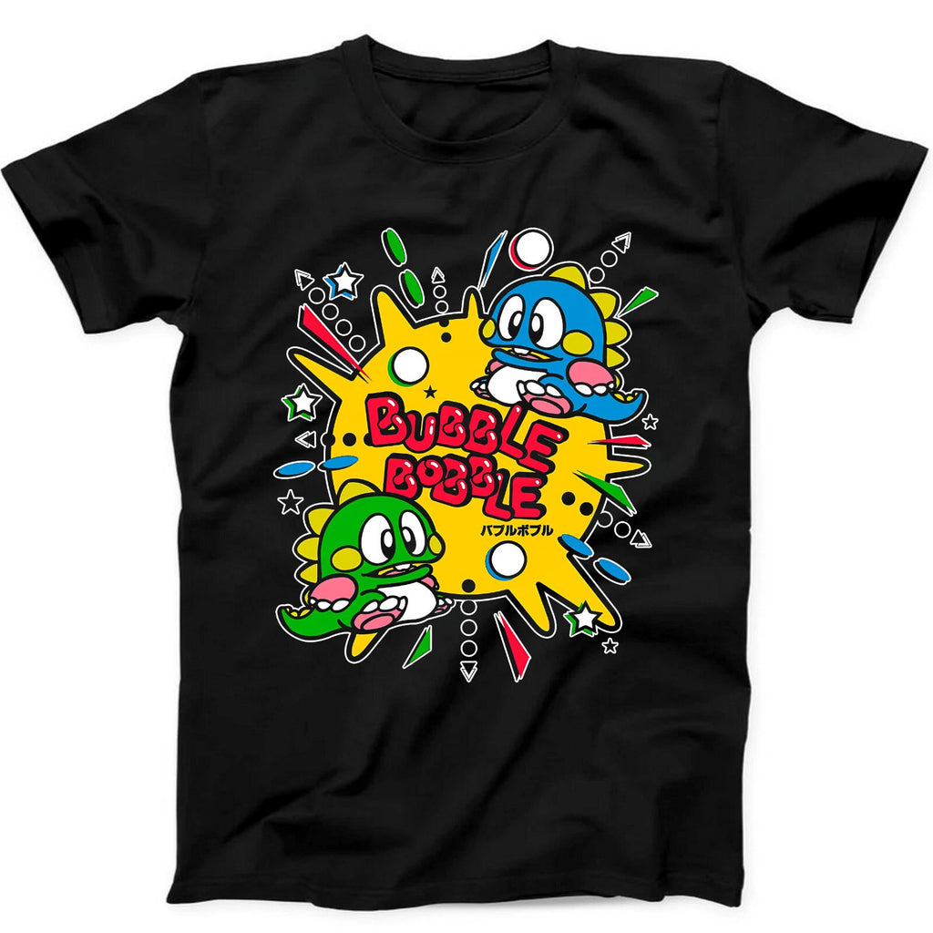Bubble Bobble Gaming 80s Gamer Nerd Game Funny Gift Black T Shirt 418