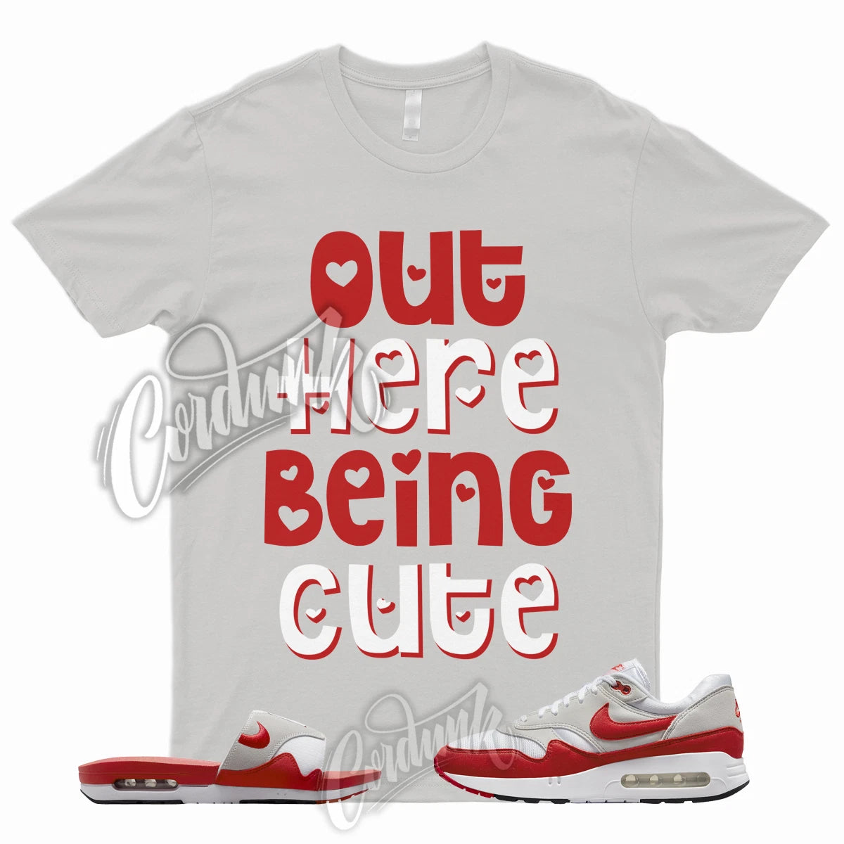 CUTE Shirt to Match Air Max 1 '86 OG Big Bubble University Red Slide Sport Grey