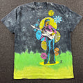 Liquid Blue Jimi Hendrix Tie Dye Graphic T-Shirt Mens Large Green 90s Style