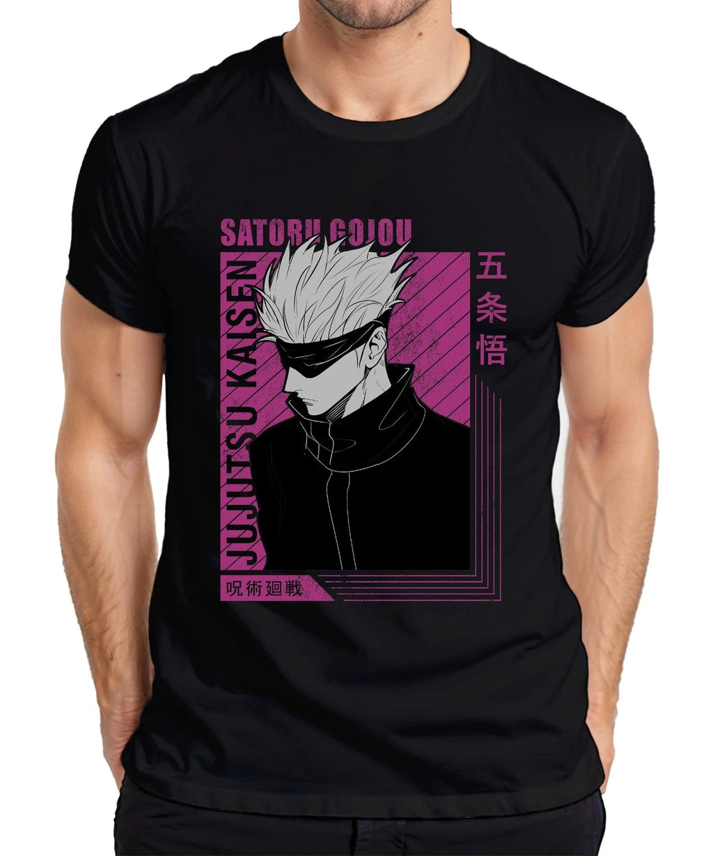 Satoru Gojo Jujutsu Kaisen White Hair Blindfold Fan Gift Mens T-Shirt