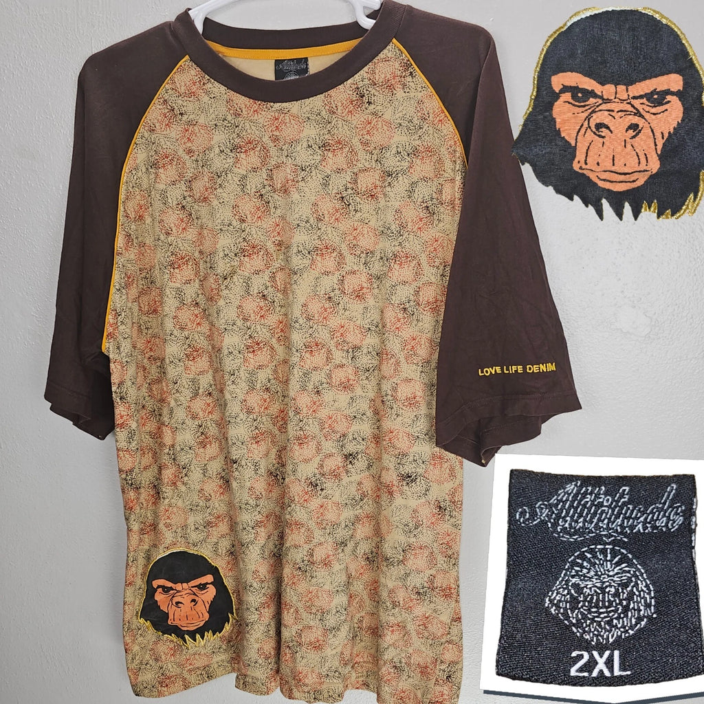 Vintage Attitude Retro Y2k Shirt Men's Ape All over Print T shirt Skater 2xl