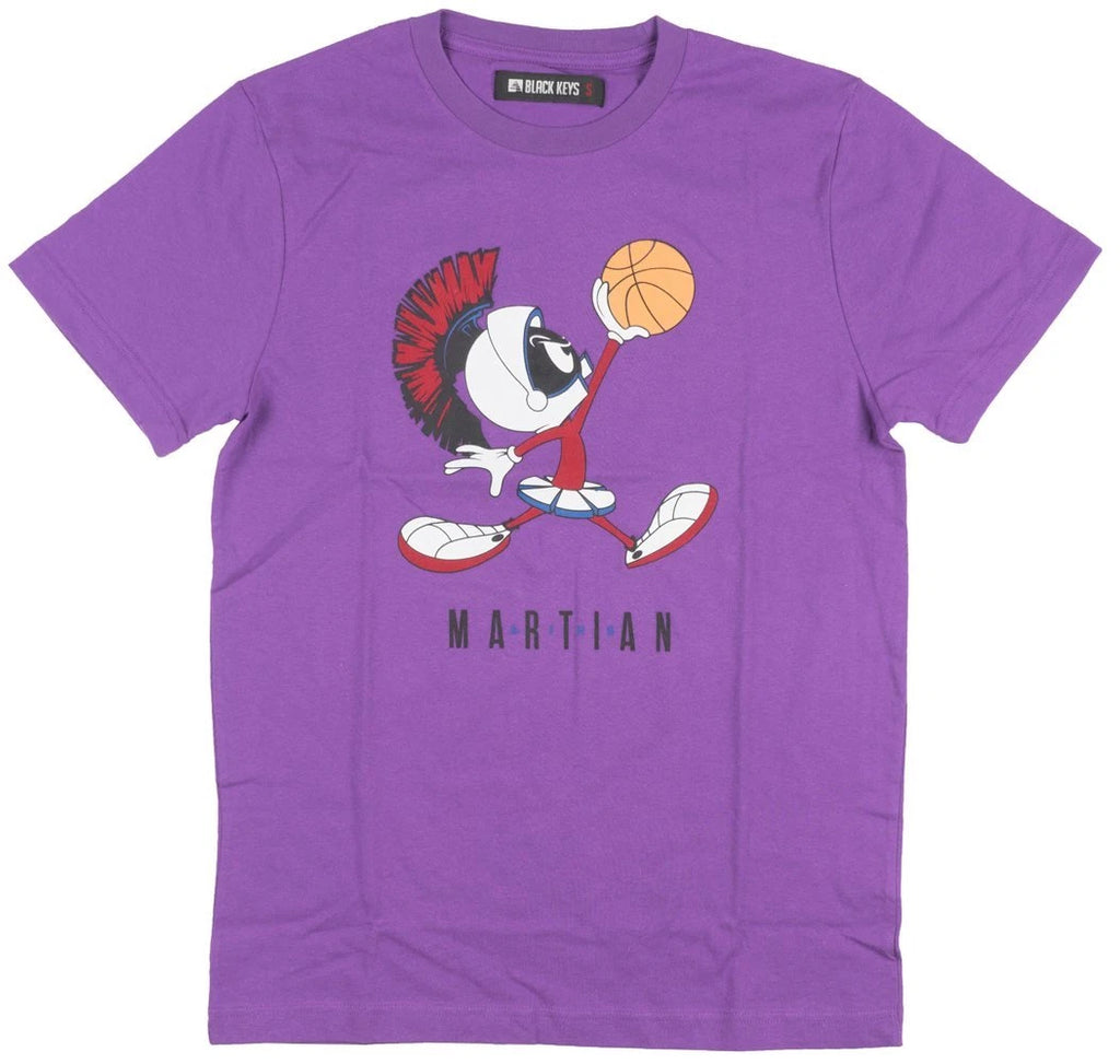 Marvin The Martian Purple Short Sleeve T- Shirt Loony Toons Cartoon Character