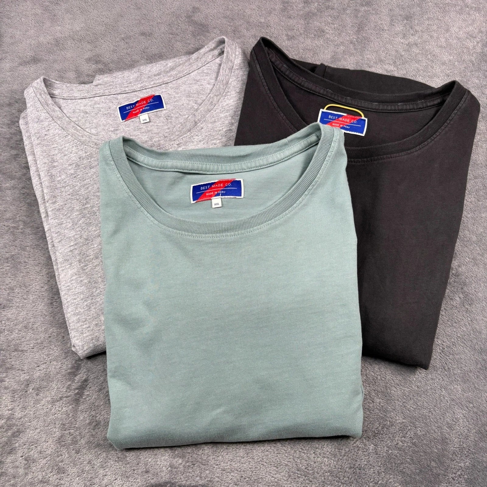 Best Made Co Shirt Mens 2XL Gray Green (LOT OF 3) Short Sleeve Cotton Crewneck