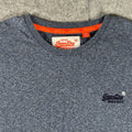 Vintage Superdry The Orange Label Tee T shirt Mens L Blue Cotton Short Sleeve