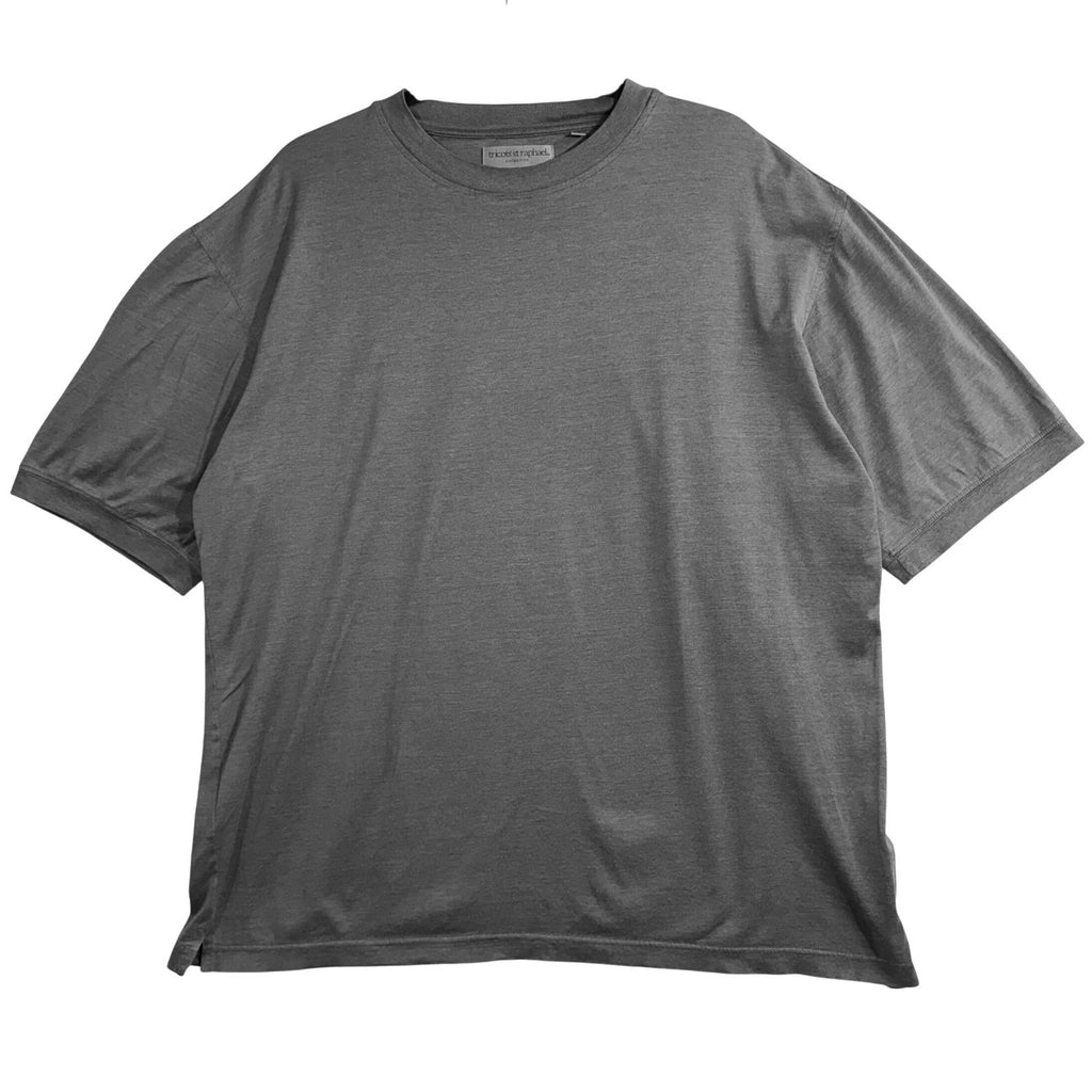 Tricots St Raphael L Gray Cotton TShirt Basic Soft Minimalist Designer Comfort