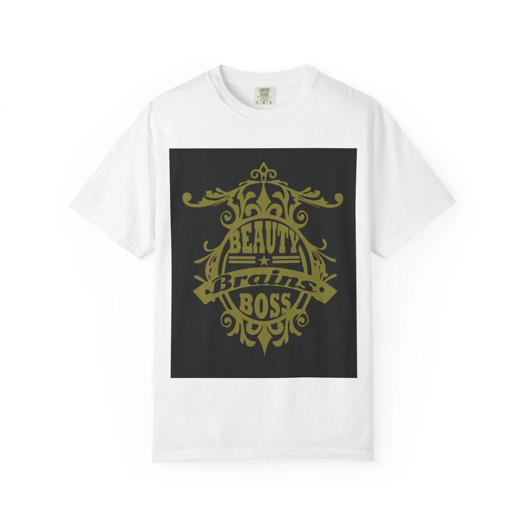 Beauty Brains Boss t-shirt | Ornate Vintage Crest Graphic Tee