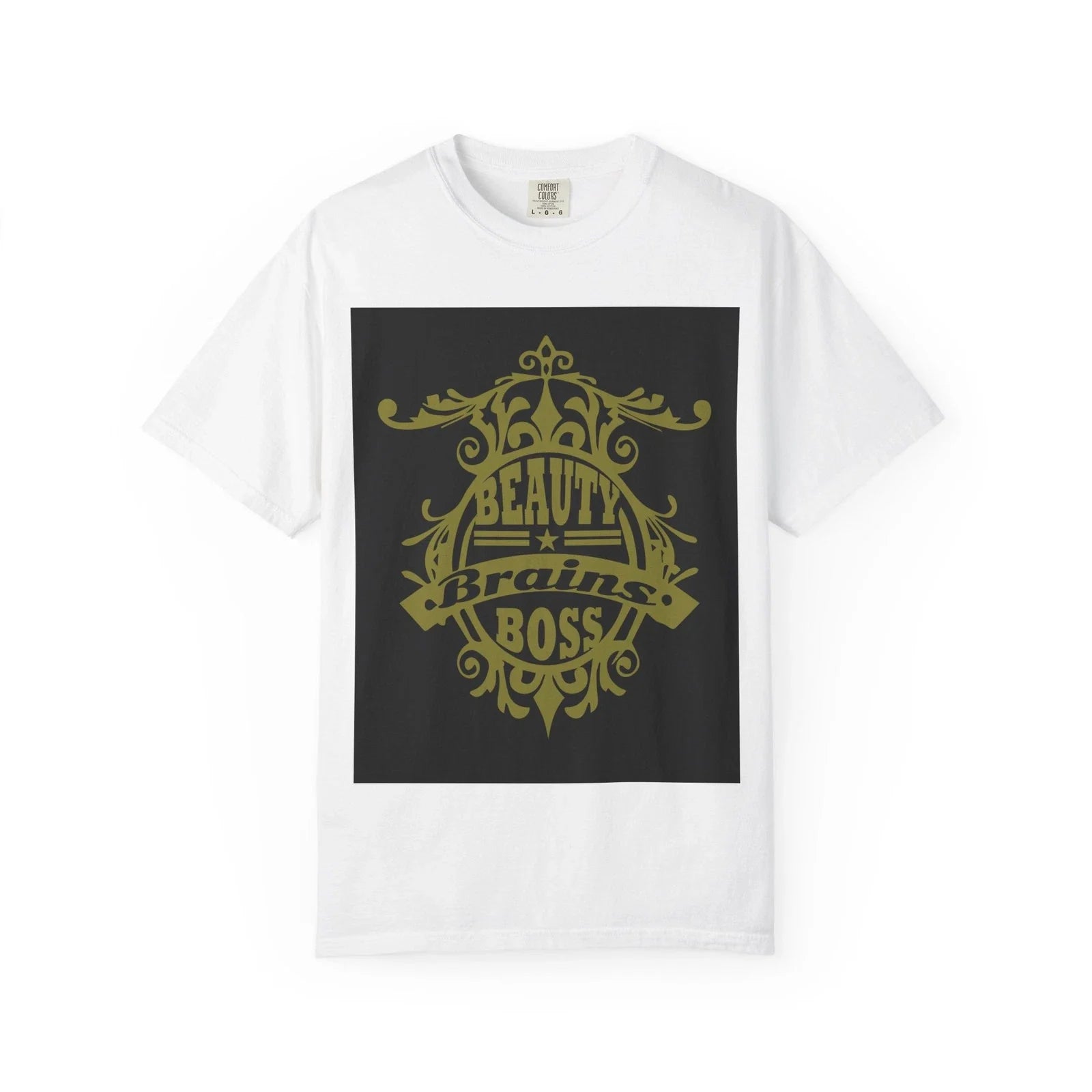 Beauty Brains Boss t-shirt | Ornate Vintage Crest Graphic Tee