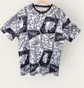 OH SNAP!  Men's 2XL Drill Clothing Co Comic Pop Art T-Shirt Stretch Black White