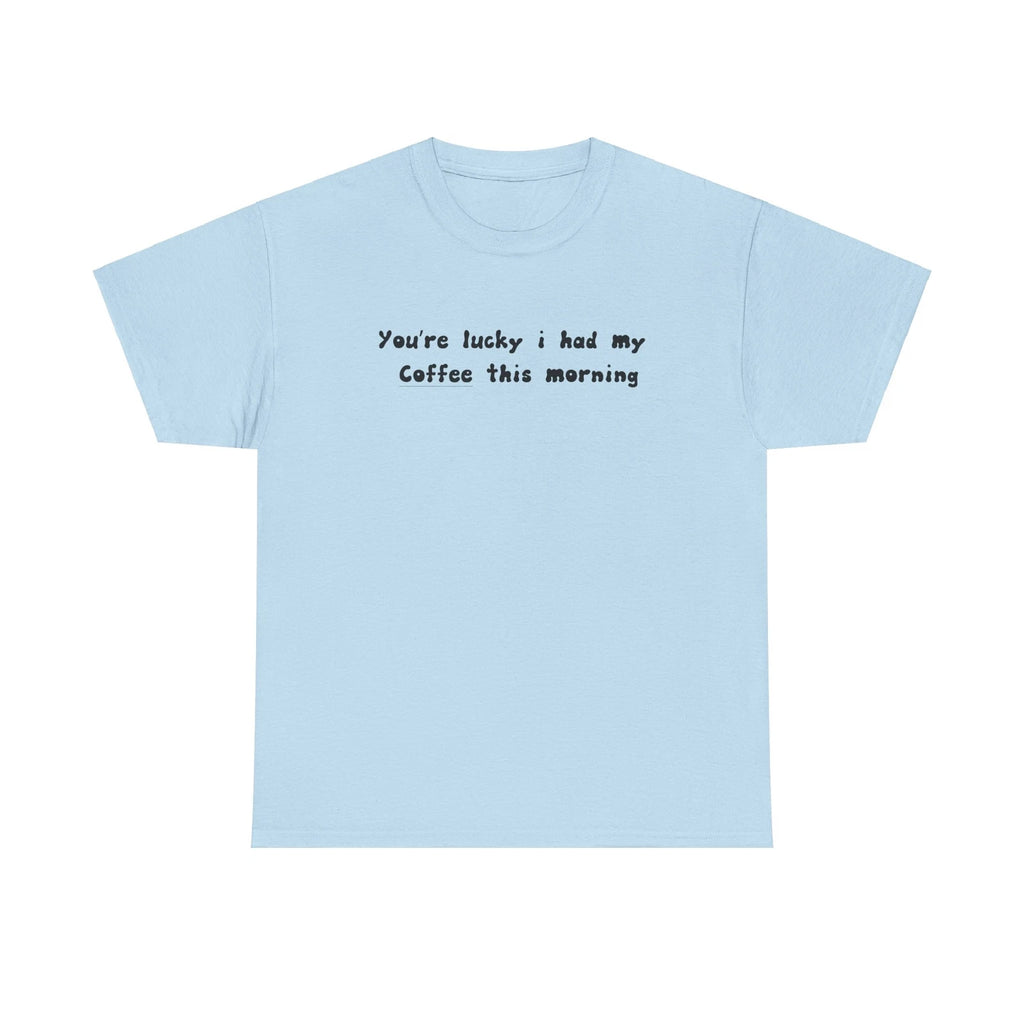 Morning Coffee is a Must Fun Text T-Shirt