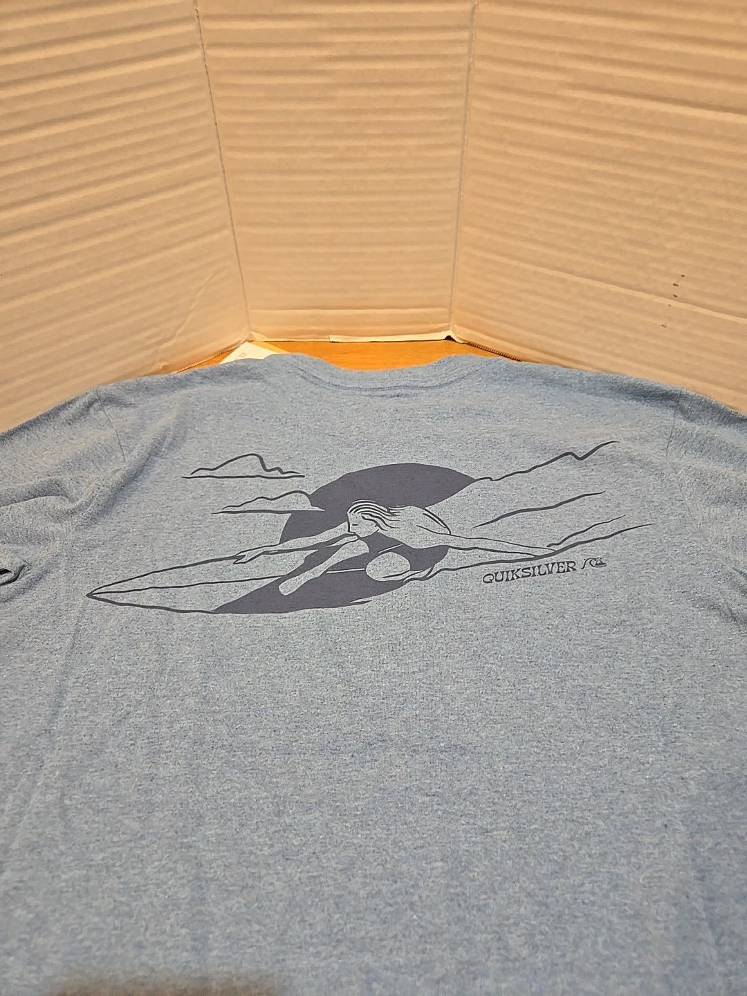 Quiksilver Rail Grab Mod T-shirt Men's S Niagara Heather Double-Sided