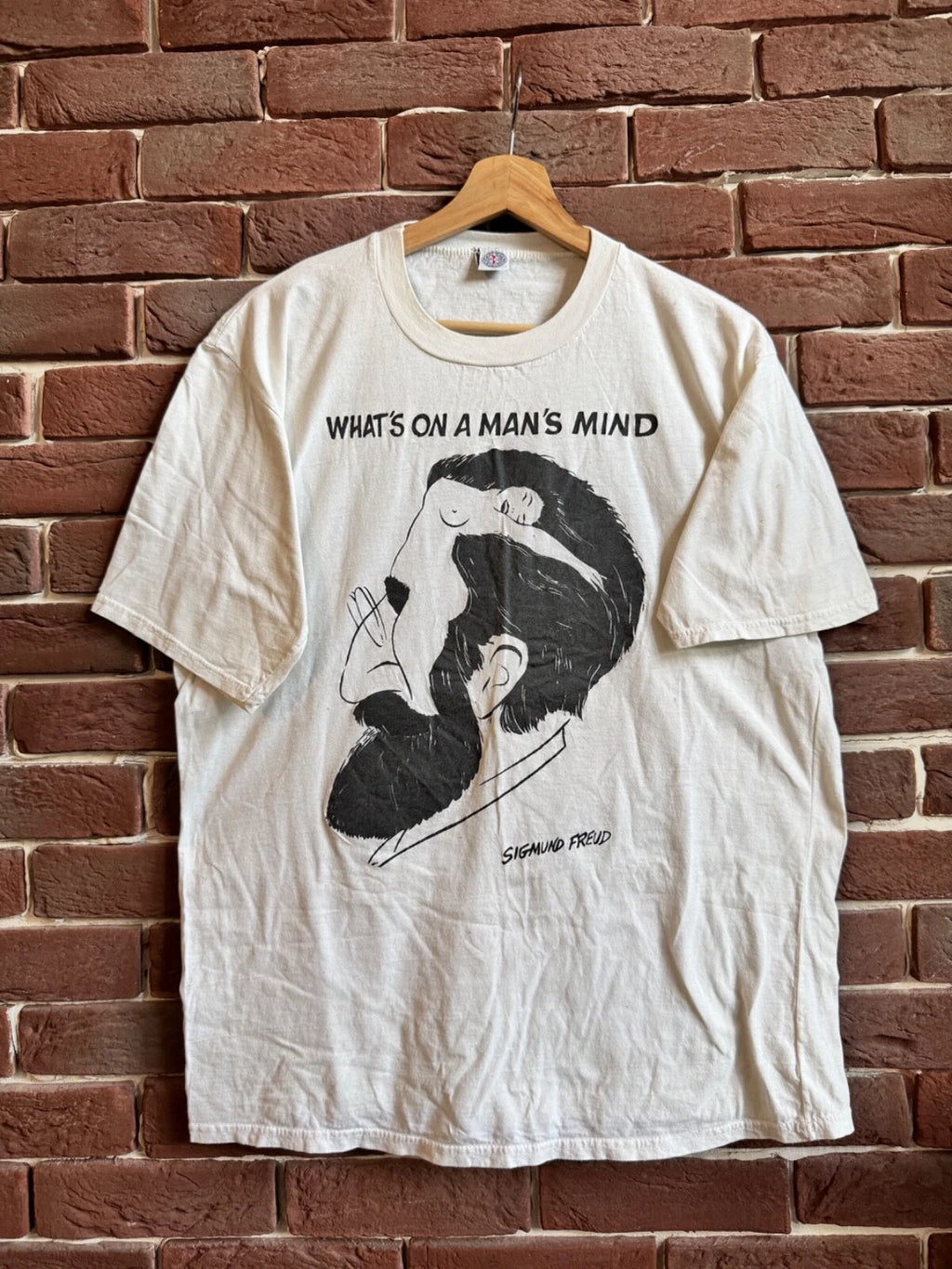 Vintage 90s Simgund Freud Pop Art Tee Rare Hype L White 90s