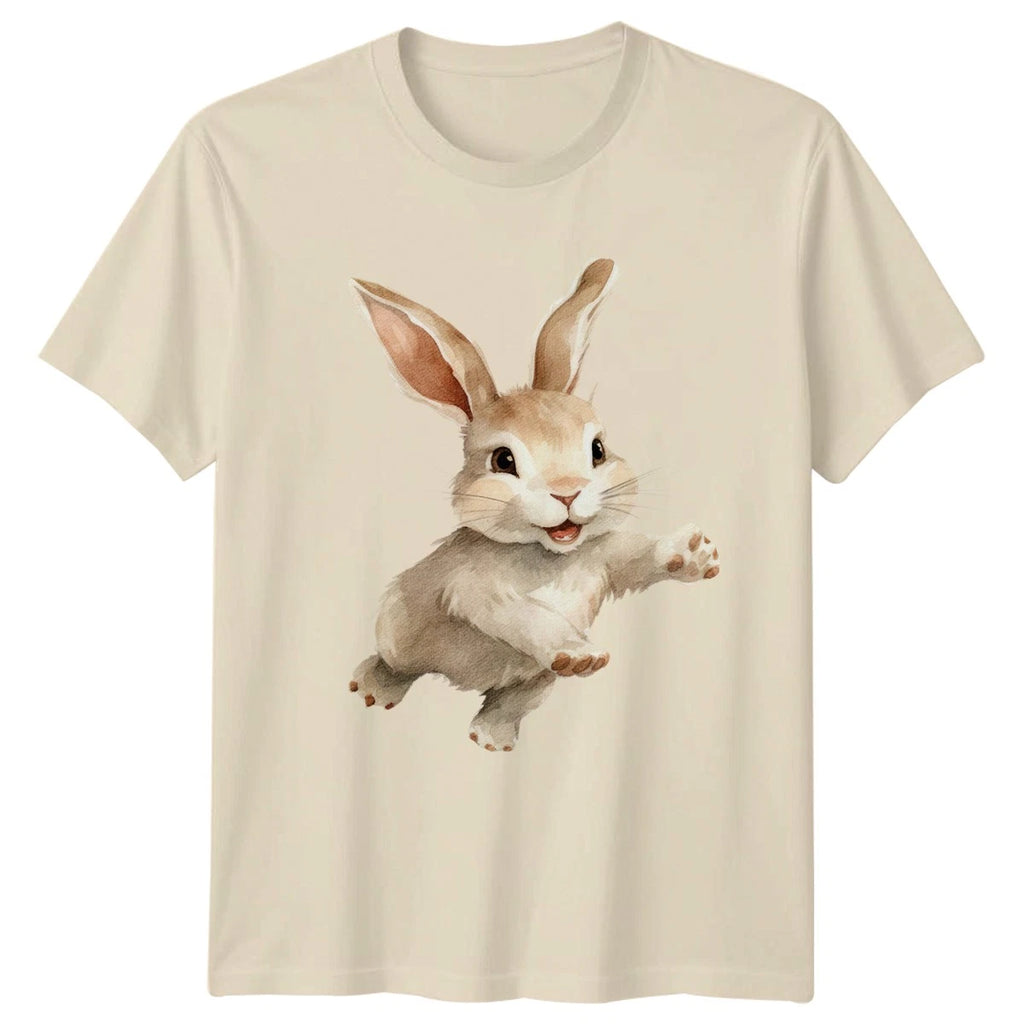 Cute Watercolor Rabbit Jumping Bunny T-Shirt Rabbit Gift For Him And Her