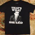 The Office "That's What She Said" TShirt Mens M Black And White Funny Steve