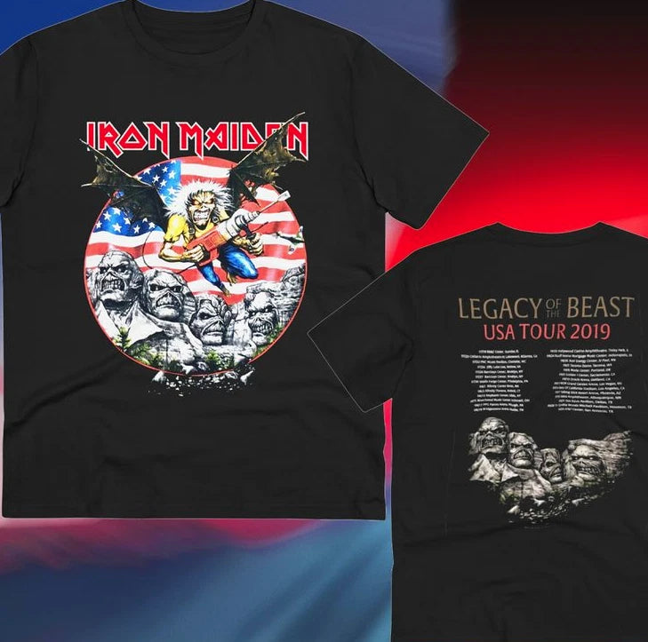 Iron Maiden 2019 Tour Mount Rushmore T-shirt Double Sided