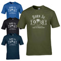 Born in 1981 T-Shirt - 45th Year Birthday Age Present Beer Funny Aged Mens Gift