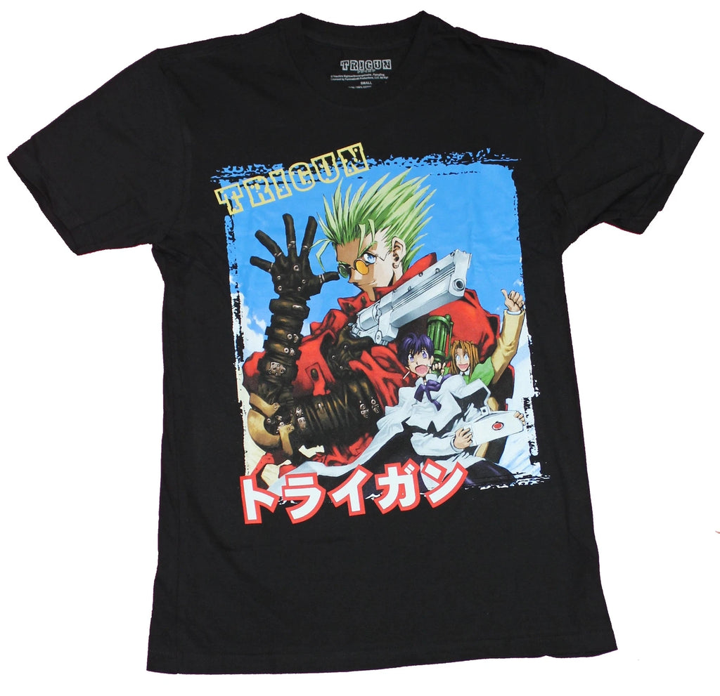 Trigun Mens T-Shirt - Character Box Over Kanji Image
