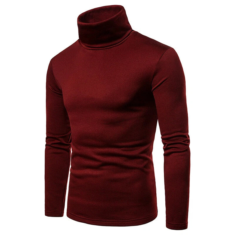 Mens Stretch High Turtle Neck Roll Shirt Long Sleeve Winter Warm Jumper Tops AU