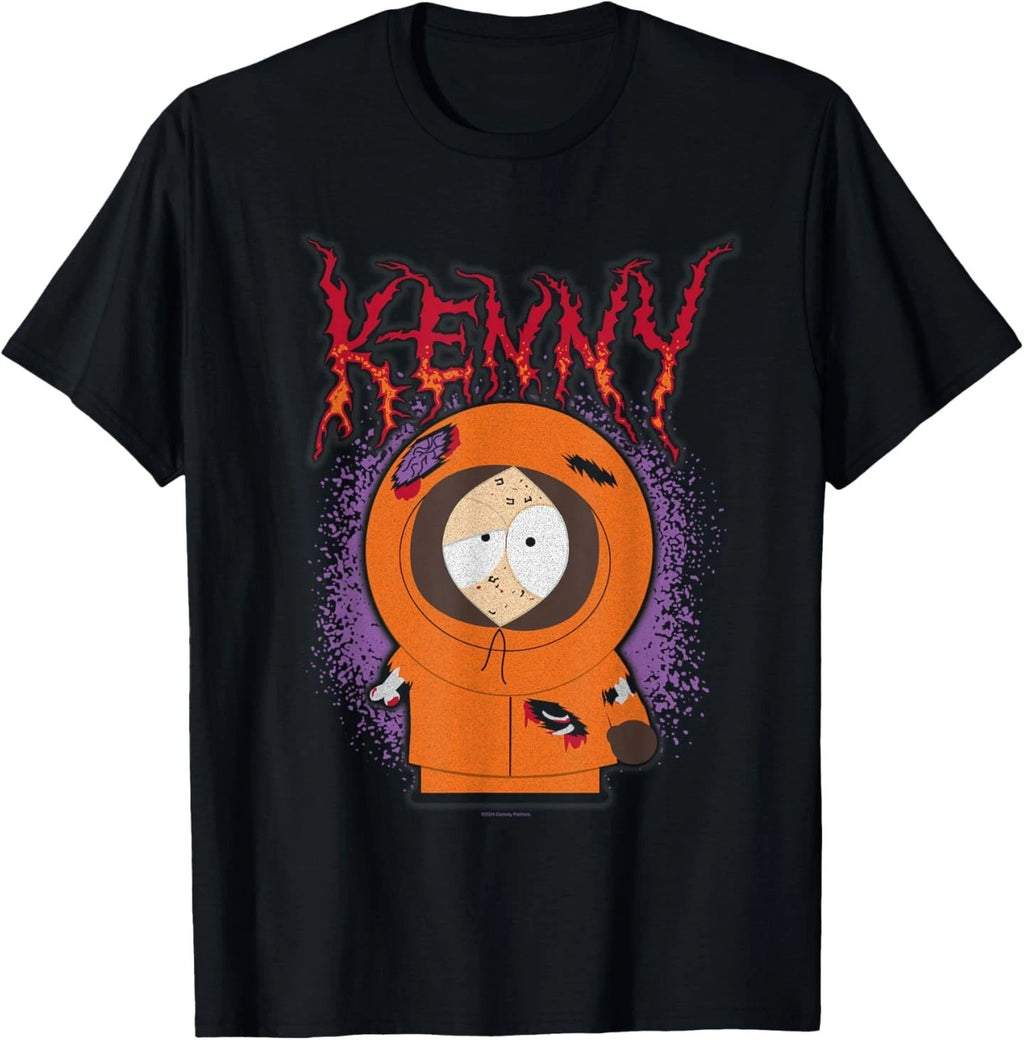 South Park Series Kenny Beat Up Grunge Name Splatter Cartoon T-Shirt