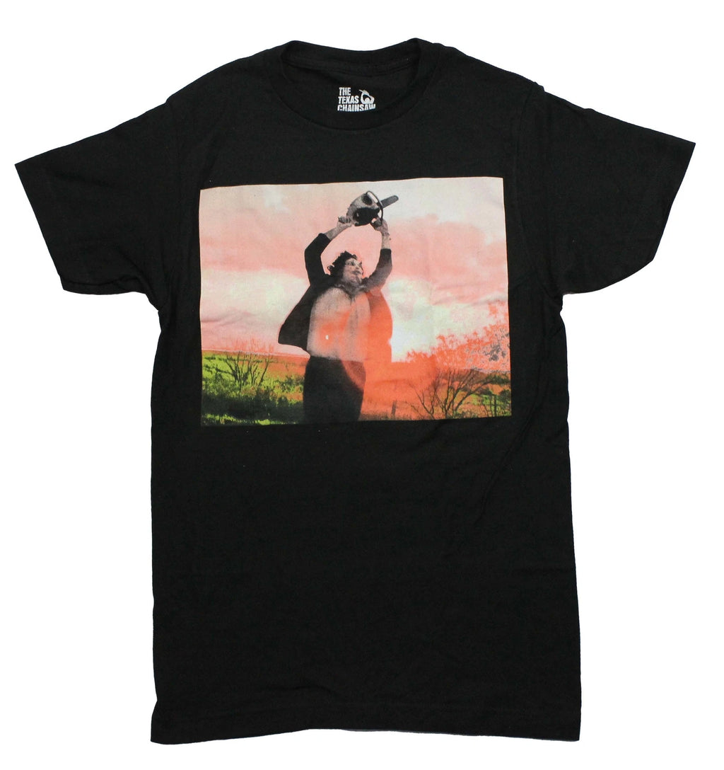 Texas Chainsaw Massacre New Adult T-Shirt - Leatherface Holding up Chainsaw