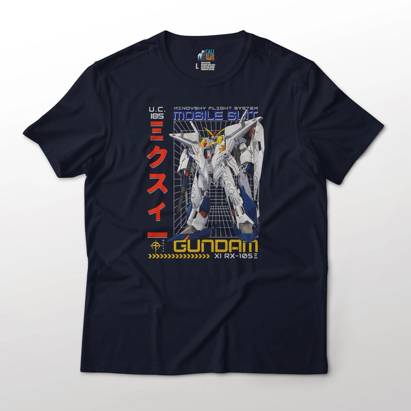 RX-105 XI Mobile Suit Gundam Hathaway's Flash Anime Graphic Art Cotton T-Shirt