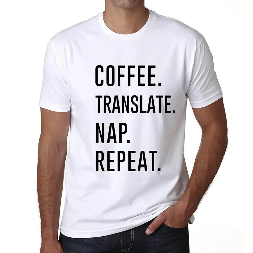 ULTRABASIC men's coffee t-shirt translate nap repeat coffee translate nap