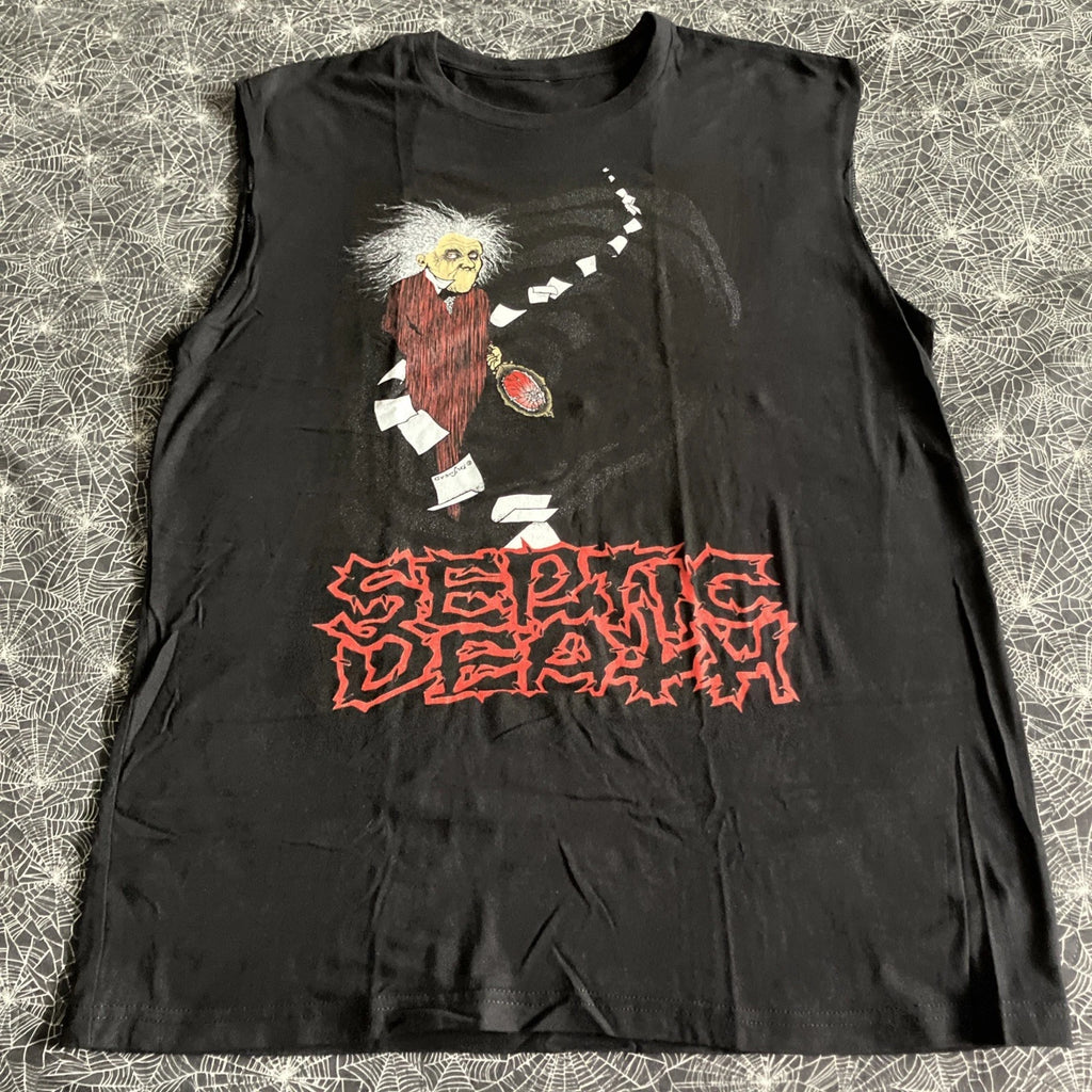 Septic Death Kichigai Shirt Medium Skate Punk Full Color Pushead Cut Sleeves