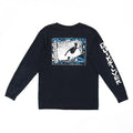 Vintage Quiksilver Surf Long Sleeve T-Shirt L Black Surfer Graphic Size Y2K
