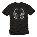 Mens T-Shirt For Music Lovers Headphones Design Hip Hop Style Gifts Boys