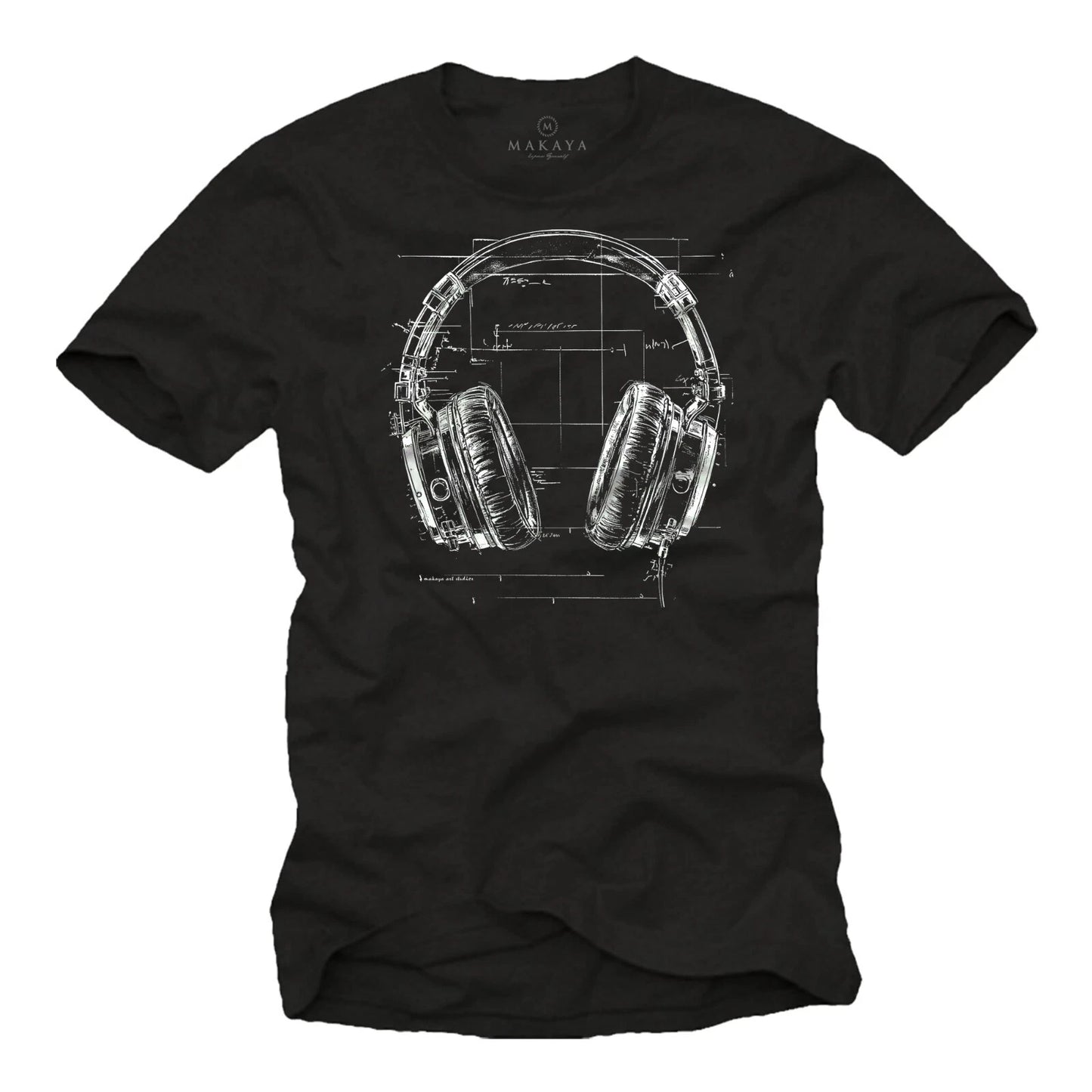 Mens T-Shirt For Music Lovers Headphones Design Hip Hop Style Gifts Boys