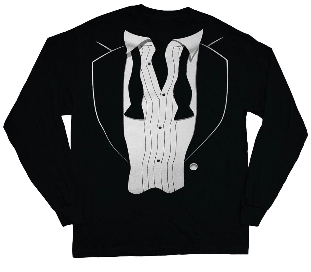 long sleeve t-shirt for men tuxedo t-shirt tux tee wedding groom design funny