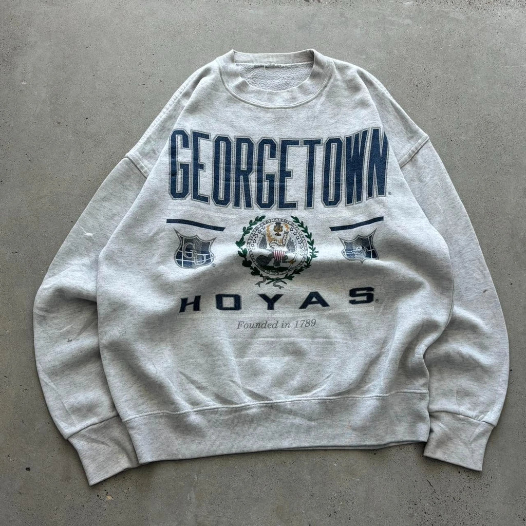 Vintage Georgetown University - Hoyas College Crewneck Sweatshirt