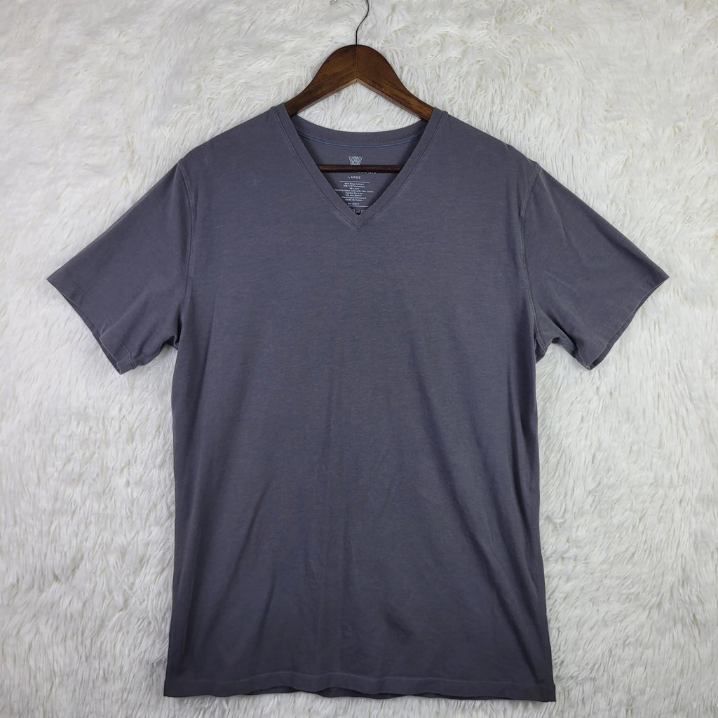 Mack Weldon L Dark Gray Daily Wear V Neck T Shirt Casual Athleisure