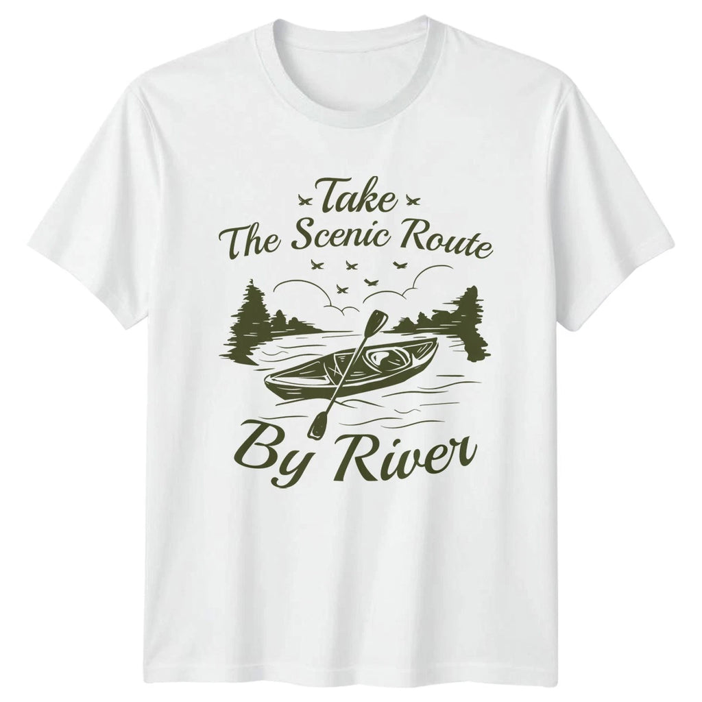 Take The Scenic Route By Unisex T-Shirt Kayaking Fathers Day Gift
