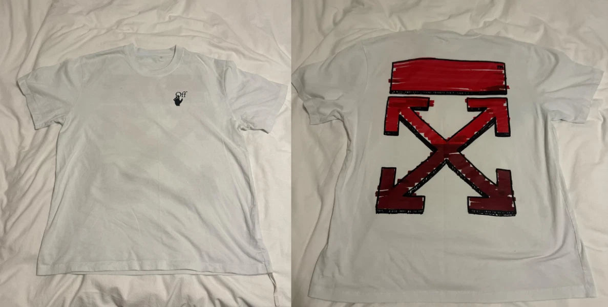 Off-White Reprint White Tee Red Arrow Graphic Mens Streetwear Shirt S-5XL