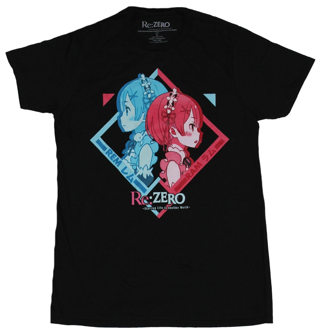 Re: Zero Adult New T-Shirt -  Starting Life in Another World Double Girl Diamond