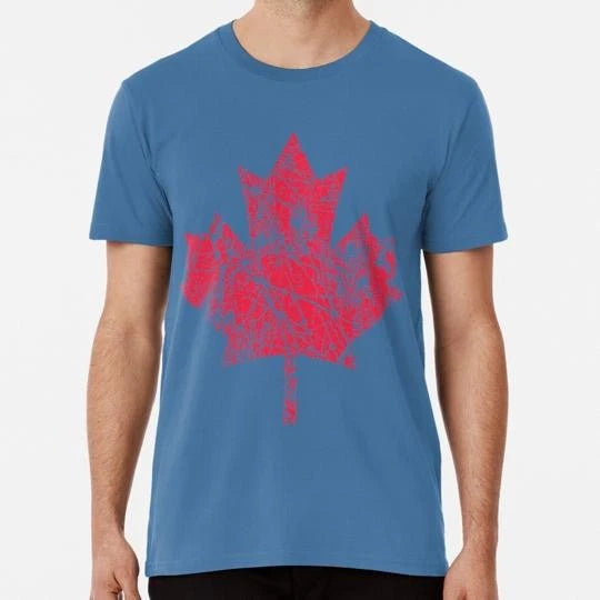Canadian Maple Leaf Grunge Distressed Style In Red S to 5XL Made in USA T-Shirt