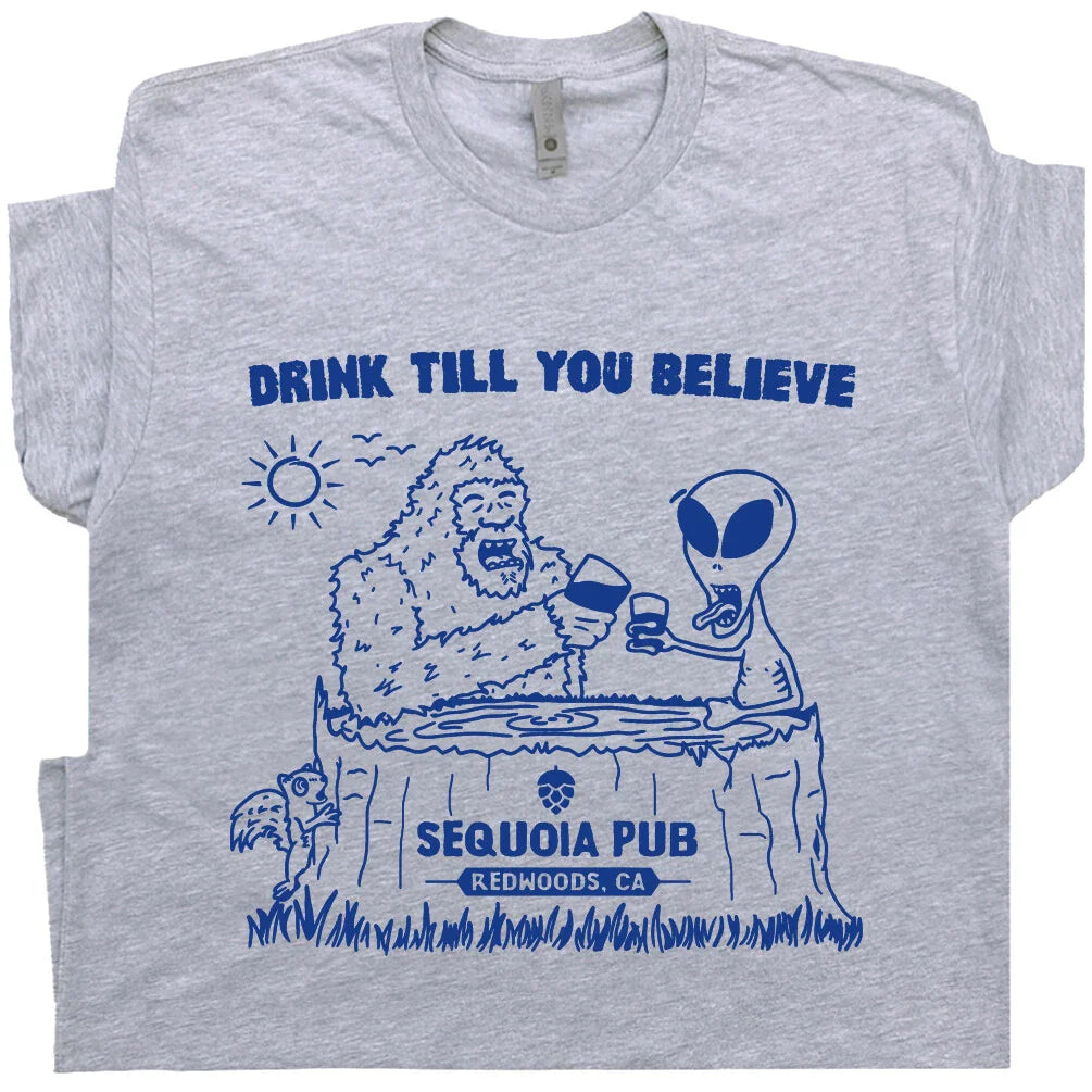 Bigfoot Beer Shirt Cool Alien Shirt Vintage Bar Pub T Shirt Weird Cryptozoology