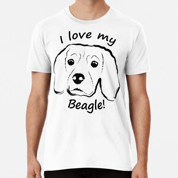 I love my Beagle, minimalist line graphic Pr S to 5XL Made in the AU/USA T-Shirt