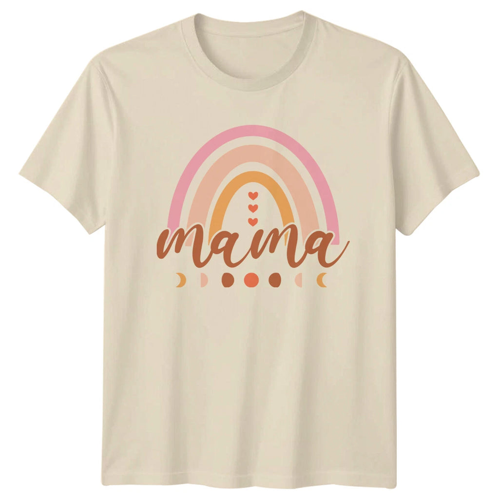 Mama Rainbow Boho T-Shirt Mothers Day Gift For Mom Wife Women