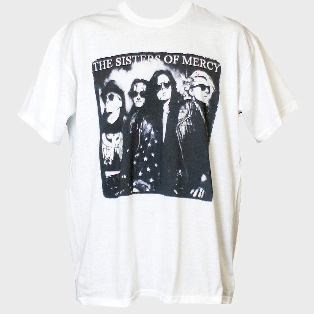The Sisters of Mercy Metal Goth Rock Short Sleeve White Unisex T-shirt S-3XL