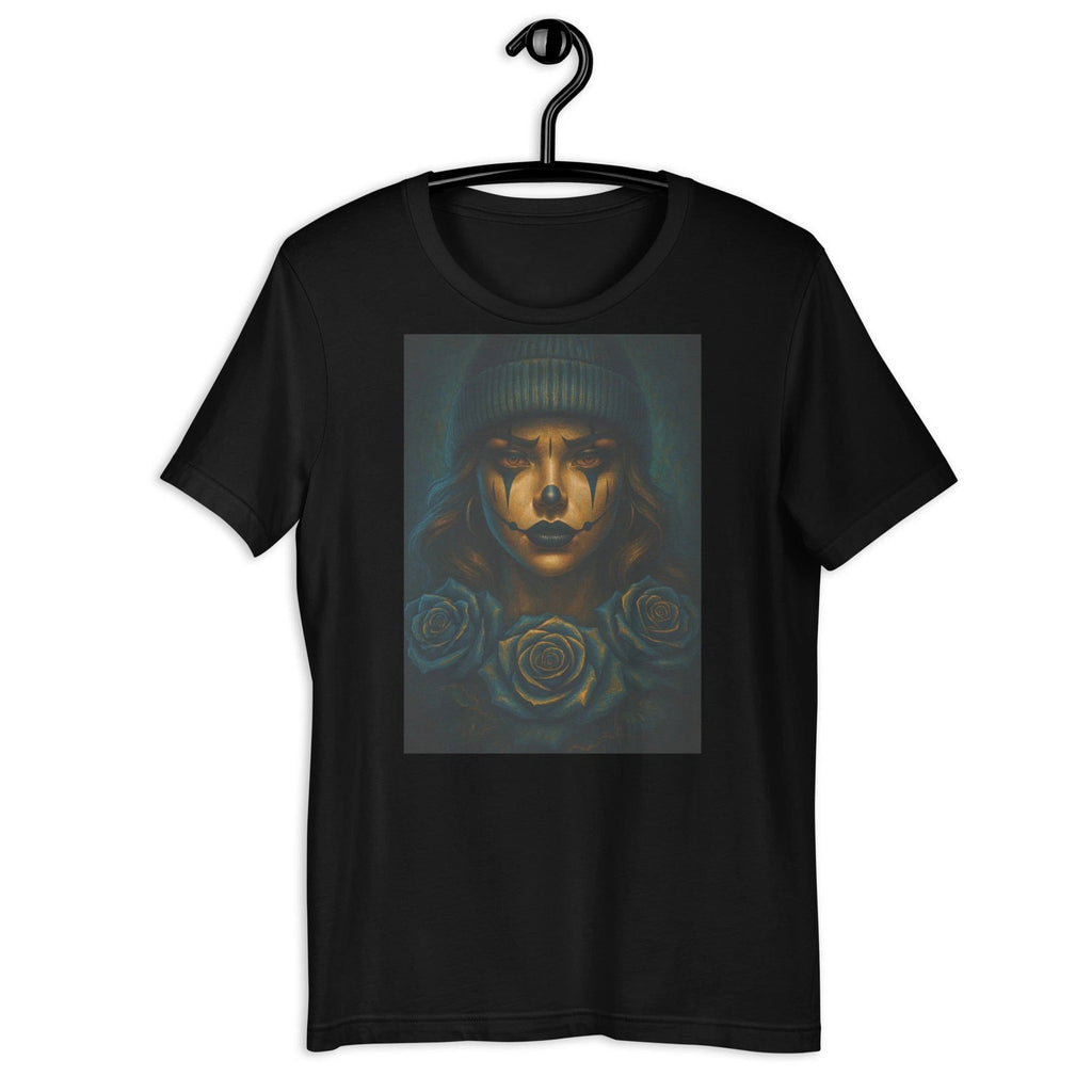 Chicana Clown Girl Roses Shirt Dark Aesthetic Tattoo Style Urban Tee
