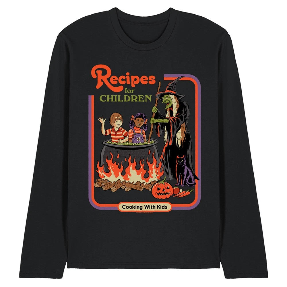Steven Rhodes Recipes For Children Unisex Long Sleeve T-Shirt S-2XL, Black
